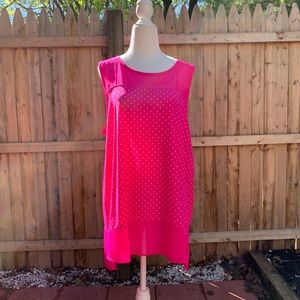 Vince Camuto Hot Barbie Pink Polka Dotted Tank